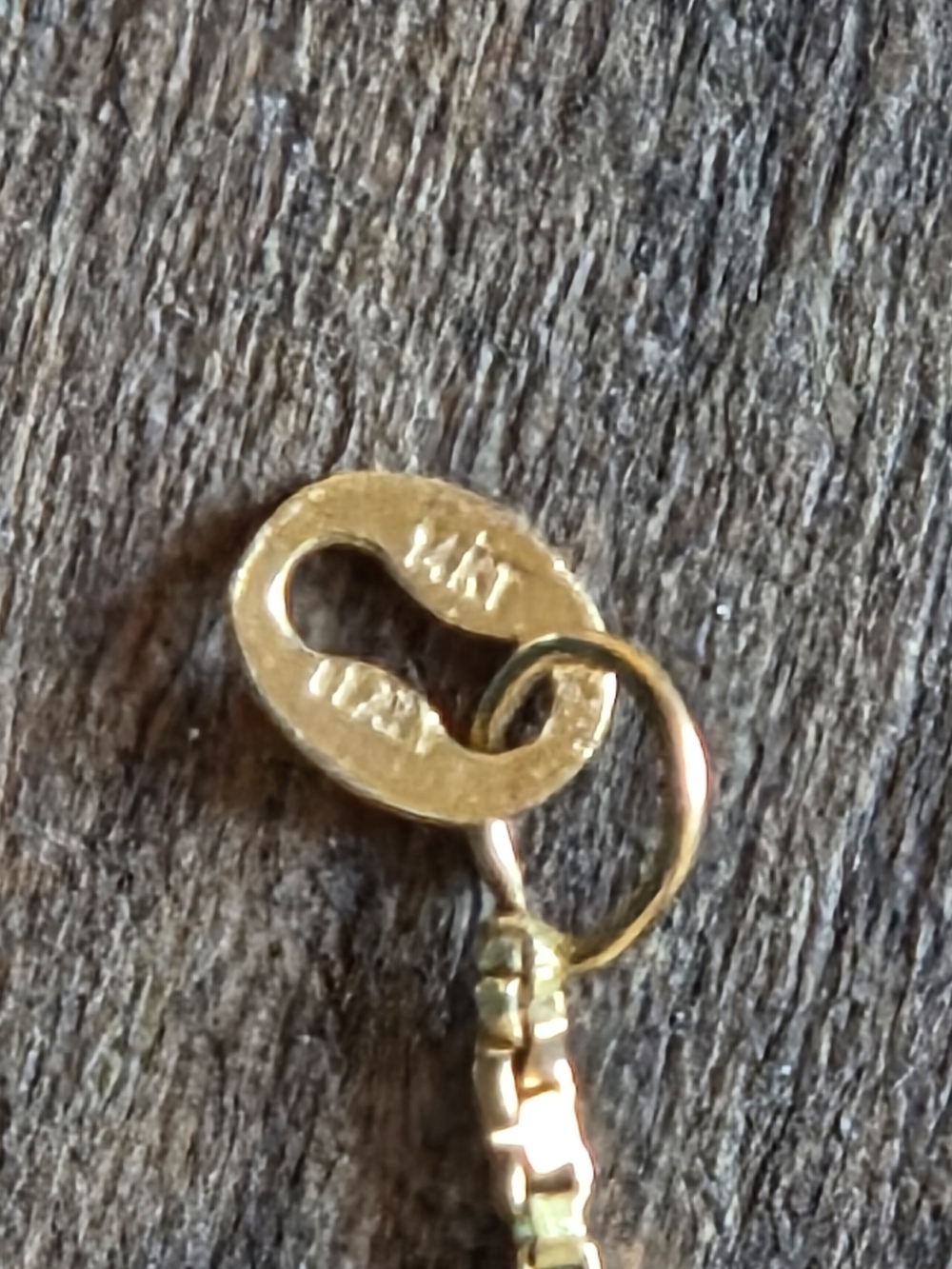 14K Gold Box Chain Connector Charm